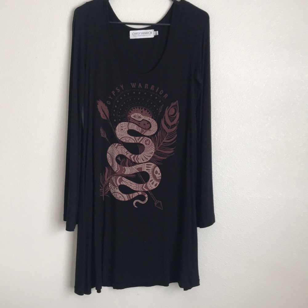 Gypsy warrior dress with bell sleeves